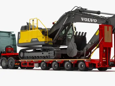  Volvo FH and Excavator VOLVO EC380El on Lowboy Trailer 