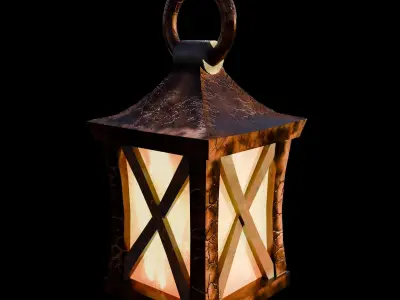 Medieval Lamps Low-poly 3D model