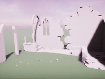 House Ruin 3D model Low-poly 3D model