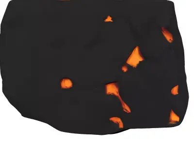 Glowing Cracked Lava Rock Low-poly 3D model