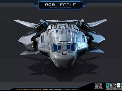 RQ8 Eagle - Fighter  Low-poly 3D model