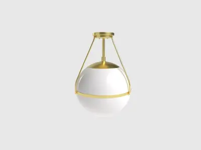 Simple Globe Semi Flush Mount Free 3D model