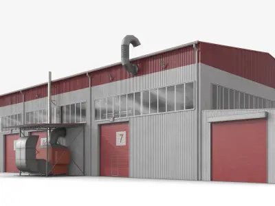  Freight Storage Terminal Rigged for Maya 