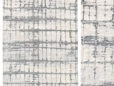 LOKESH HAND-KNOTTED WOOL SILK RUG W 3D model