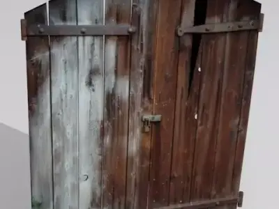 Door 7 wooden Low-poly 3D model