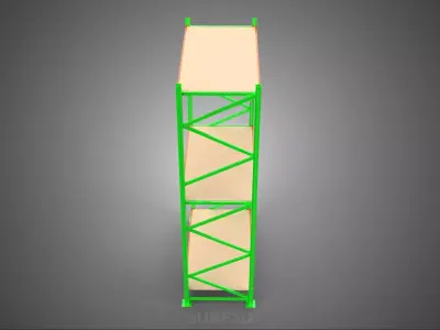 FRAME RACK SHELF WOOD STEEL WAREHOUSE METAL SHELVES STORAGE TRAY 3D model