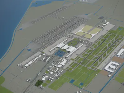 Shanghai Pudong Airport Low-poly 3D model