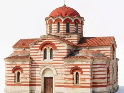 Historical Byzantine Church 3D Model Low-poly 3D model