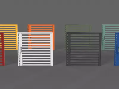 PBR Metal Gate B4 Low-poly 3D model