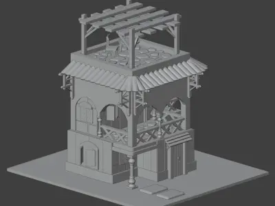 Stylized Low poly house 3D print model