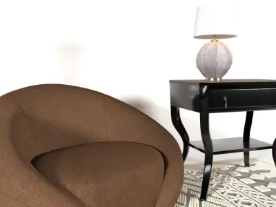 set of interior items 3D model