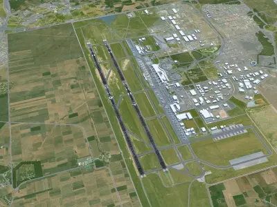 Casablanca Mohammed V Airport 12km Low-poly 3D model