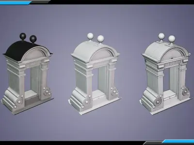 Building Architecture Element Textured Base Mesh 01 Low-poly 3D model