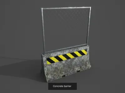 Concrete barriers 3D Model Pack