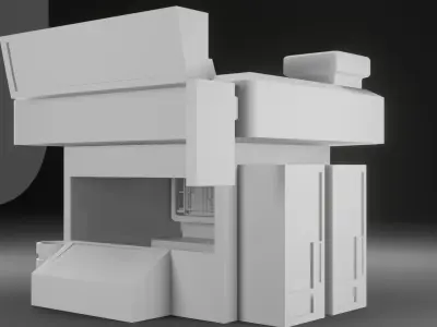 Architecture Shop low poly 3D model
