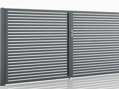 Aluminum Driveway Gate - Model 2 - 6cm 3D model