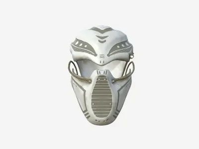 SciFi Ninja Mask A05 White Dirt - Character Design Fashion Low-poly 3D model