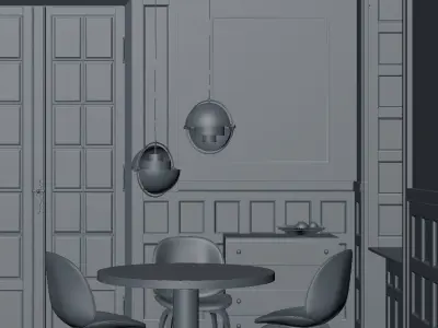 Vintage room by Gubi interior scene 3D model