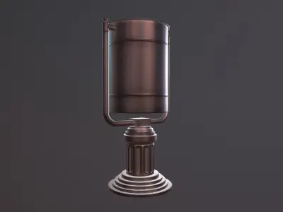 Metallic classic trashcan Low-poly 3D model
