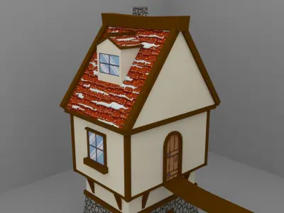 Christmas House 01 Low-poly 3D model