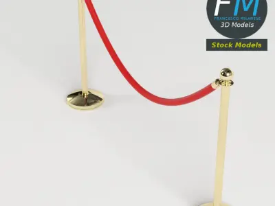 Red velvet rope 3D model