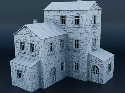 Medieval house 3D print model