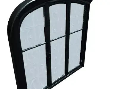 Arched Window with Decorative Glass Low-poly 3D model
