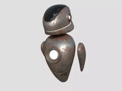 Flying Robot 05 Destroyed Rust - Character SciFi Design Low-poly 3D model