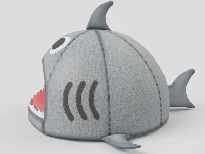cat bed shark design 3D model