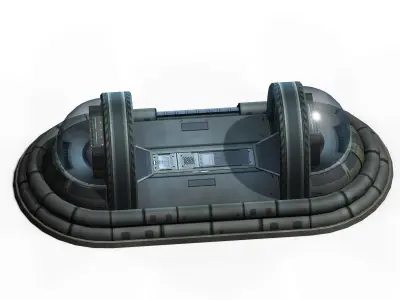 Space station - ground function small building 3D model