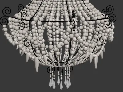 Mud Beaded Chandelier 3D model