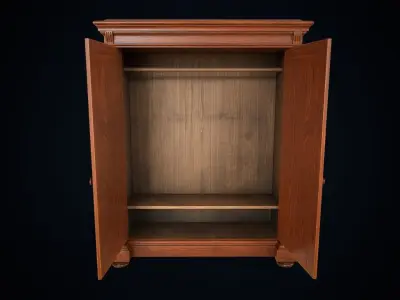 Vintage victorian wardrobe Low-poly 3D model