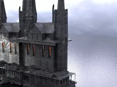 Fantasy House Street 3D model