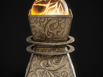 Ancient Lamp PBR Low-poly 3D model