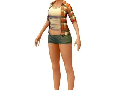 Cartoon Style Low Poly Farmer Short Avatar Low-poly 3D model