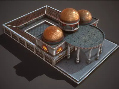 Ancient Roman Bath Low-poly 3D model