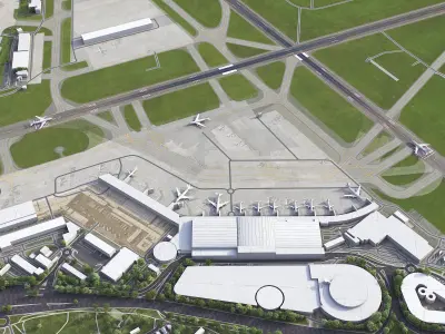 Hamburg - Airport - HAM Low-poly 3D model