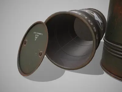 Barrels military used Low-poly 3D model