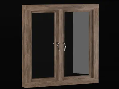 Wooden windows 3D model