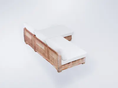 Low Poly Outdoor Corner Sofa 3D model