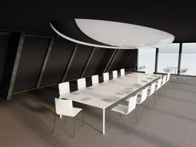 Minimal Corporate Conference Room Interior 3D model