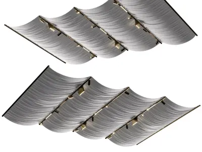 tulle canopy with ceiling light  Low-poly 3D model