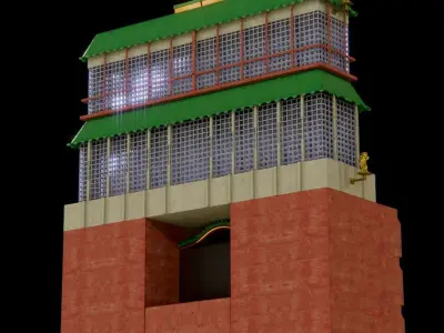 Japanese Martial Arts Dojo Exterior 3D model