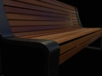 Street Bench v3 Low Poly Street Asset Low-poly 3D model