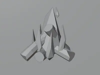 Campfire bonfire Low-poly 3D model
