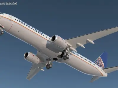  United Airlines Boeing 737-900 ER with Cabin and Doors 