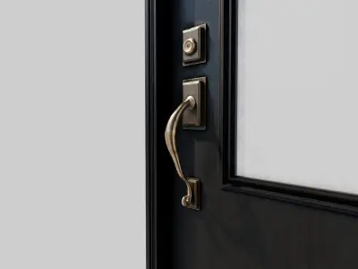 French Doors collection with glass Low-poly 3D model