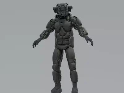 Scifi Soldier - Operator 009 Low-poly 3D model
