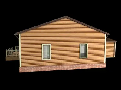 house with garage Low-poly 3D model