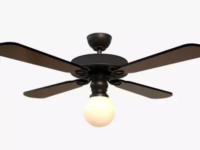 Ceiling Fan with Light Game Asset Low-poly 3D model